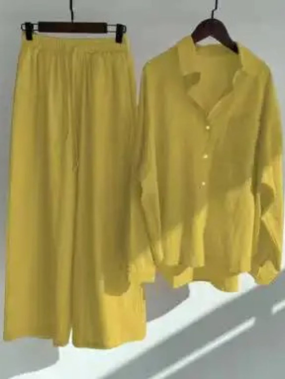 Fashionable Women’s Cotton Slacks & Shirt Suit Set