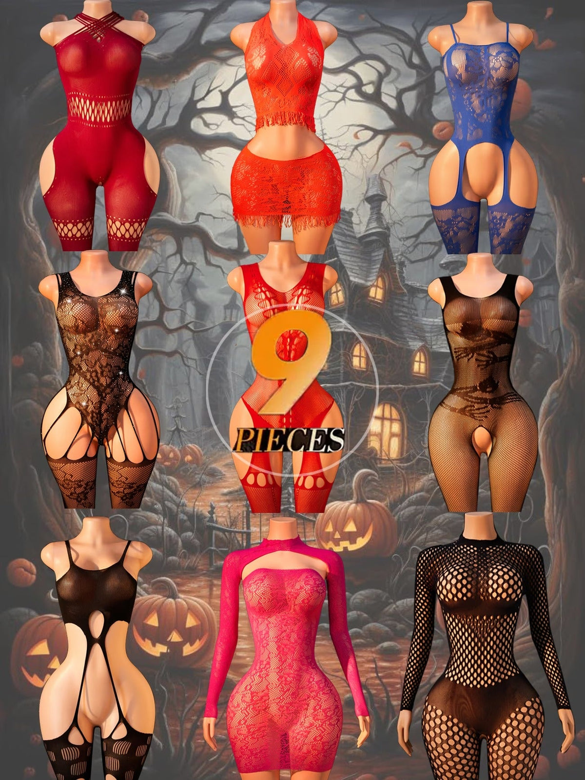 Women’s Night wear Lingerie Bodysuit Set – 12 Pieces
