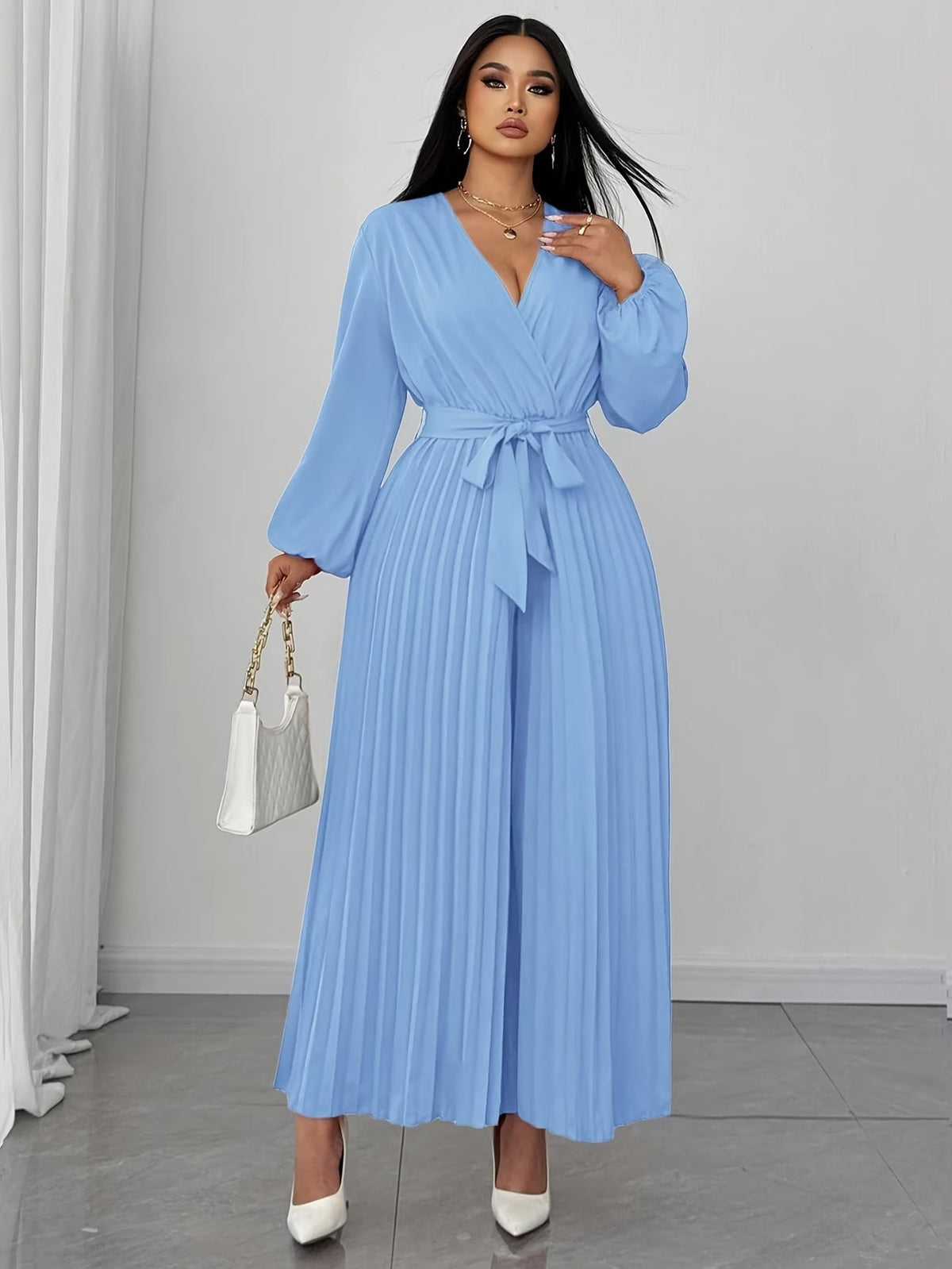 Plus Size Deep V-Neck Jumpsuit for Women