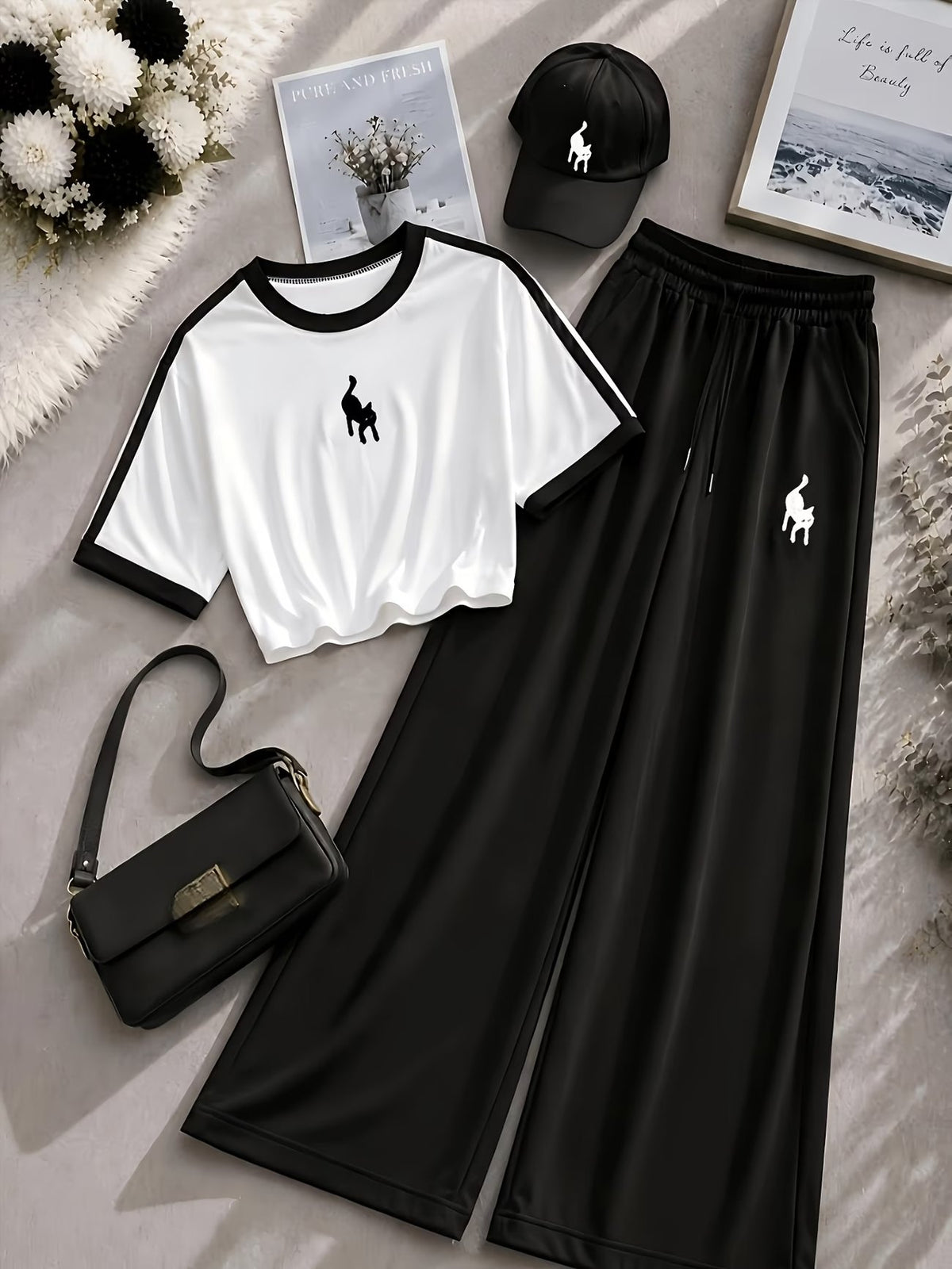 Women’s Apricot Bow Print 2-Piece Co-Ord Set