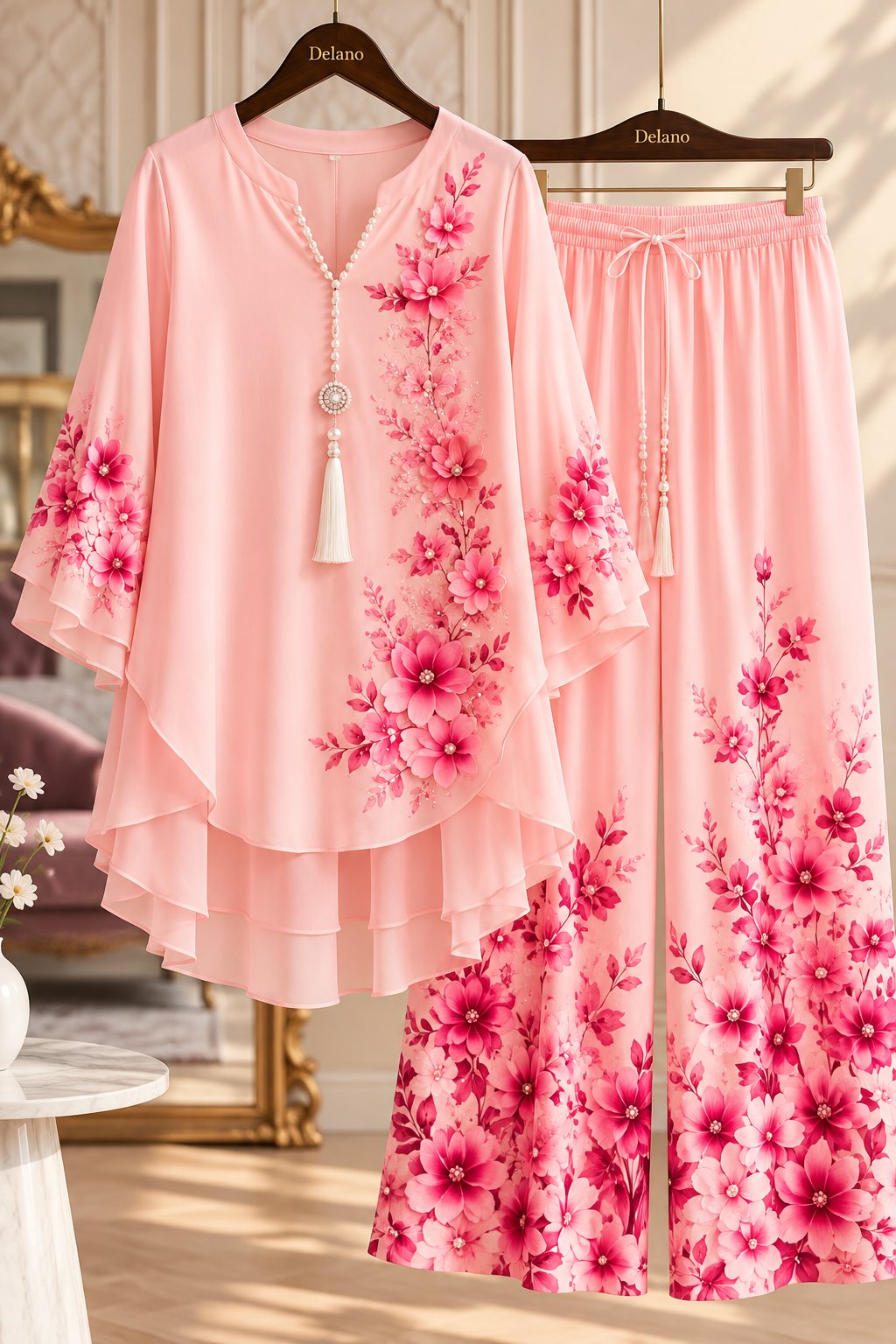 Women’s Trendy Floral Print Top Palazzo Co-Ord Set