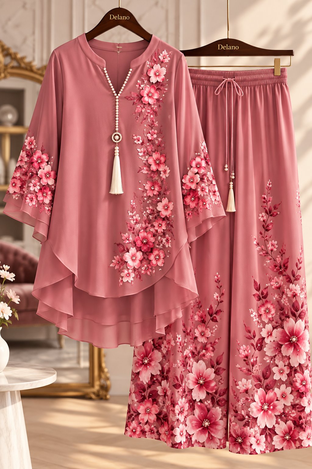 Women’s Trendy Floral Print Top Palazzo Co-Ord Set