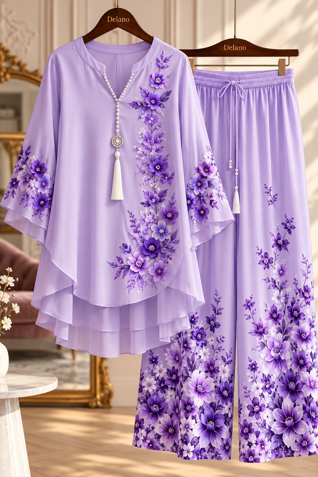 Women’s Trendy Floral Print Top Palazzo Co-Ord Set