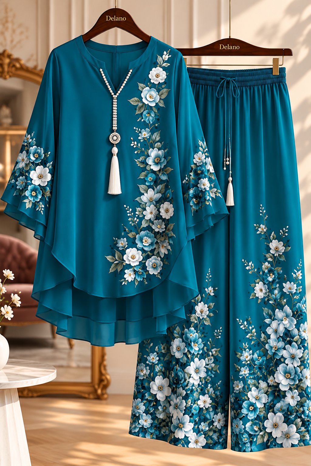 Women’s Trendy Floral Print Top Palazzo Co-Ord Set