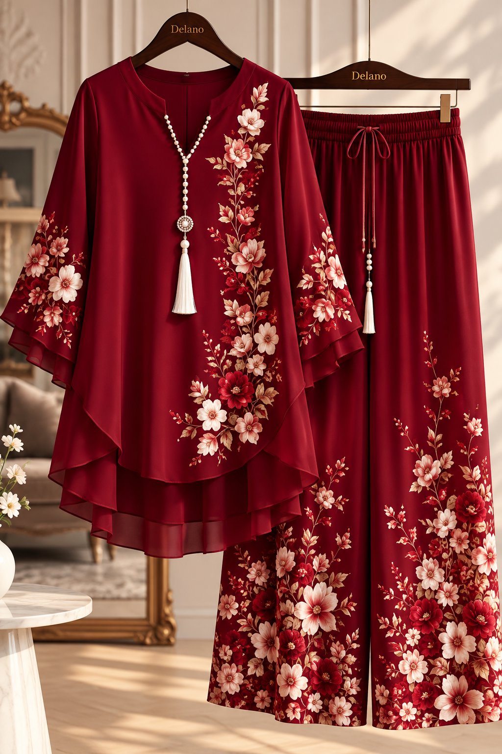 Women’s Trendy Floral Print Top Palazzo Co-Ord Set