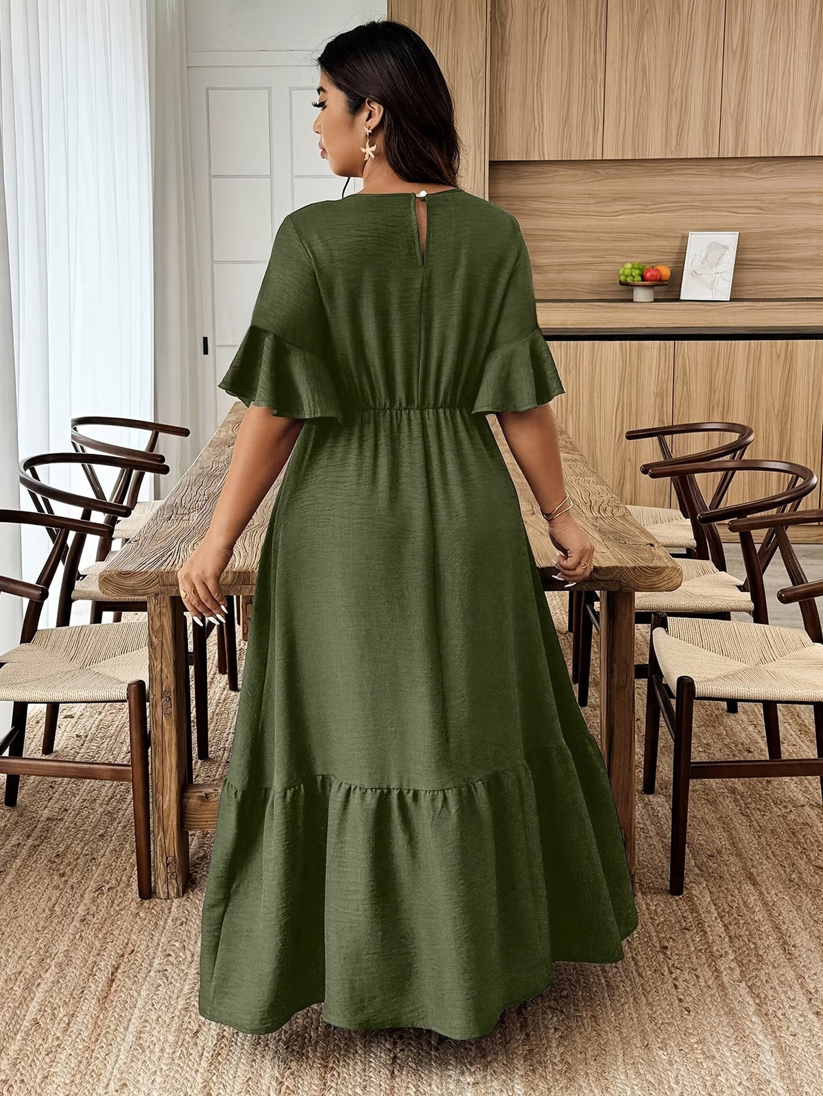 Graceful Summer Printed A-Line Maxi Dress