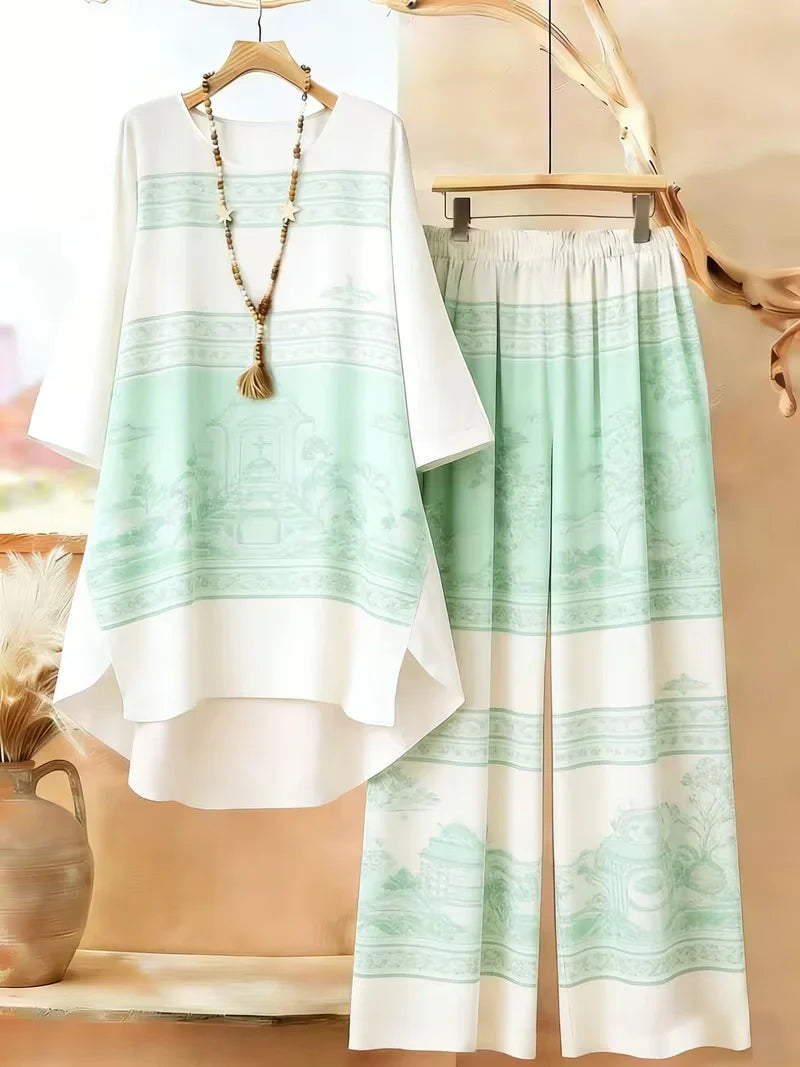 Women’s Printed Co-Ord Set – Comfortable Casual Wear (Top & Pants)