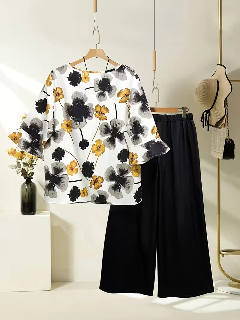 Midnight Bloom Co-Ord Set – Effortless Elegance for Everyday Wear
