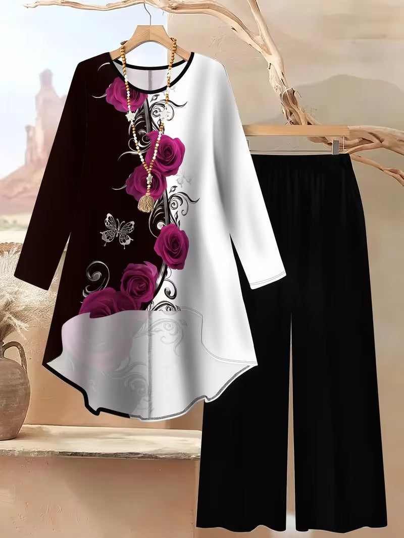 Women's Plus Size Geometric Set