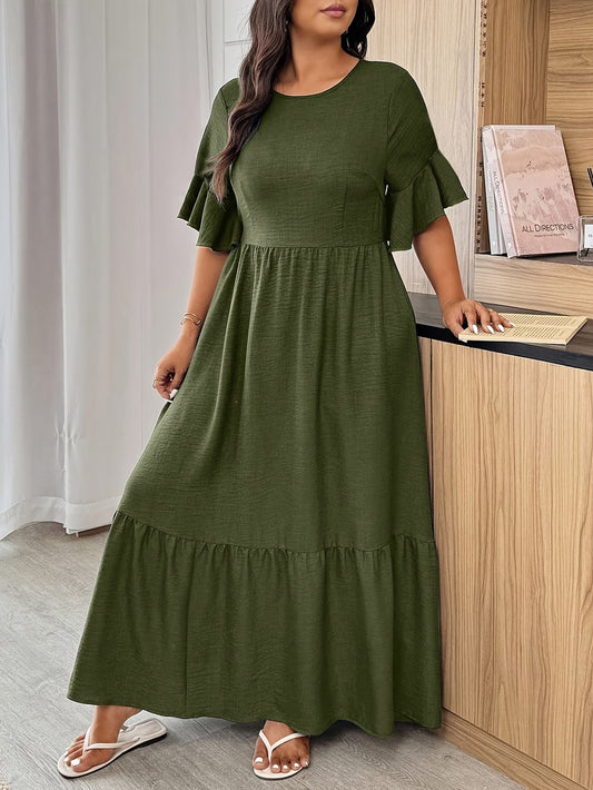 Graceful Summer Printed A-Line Maxi Dress