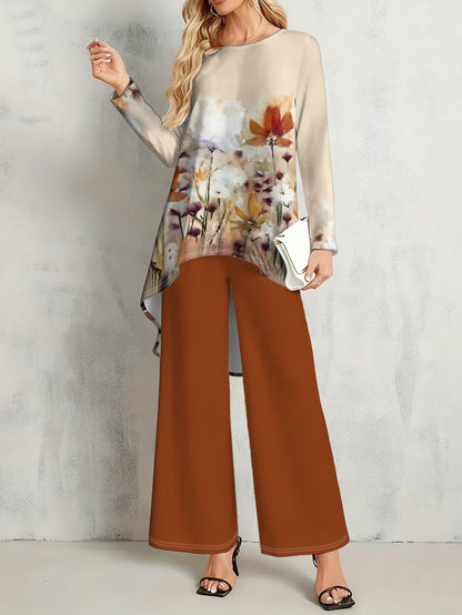 Floral Elegance Long Sleeve Co-Ord Set