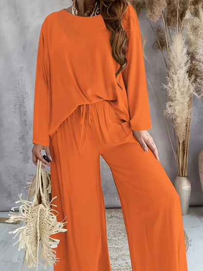 Luxury Directional Wide-Leg Co-Ord Set