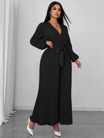 Plus Size Deep V-Neck Jumpsuit for Women