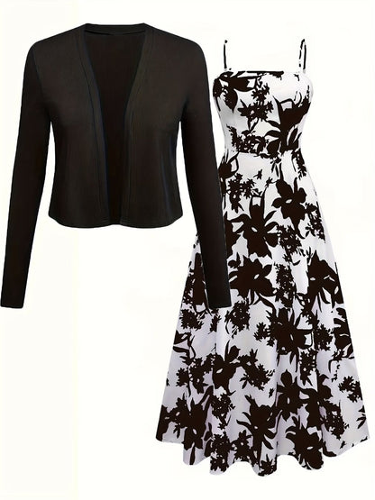 Long Sleeve Round Neck Top with Belt Bow Detail & Matching Skirt | Stylish Spring/Summer Party & Occasion Wear for Women
