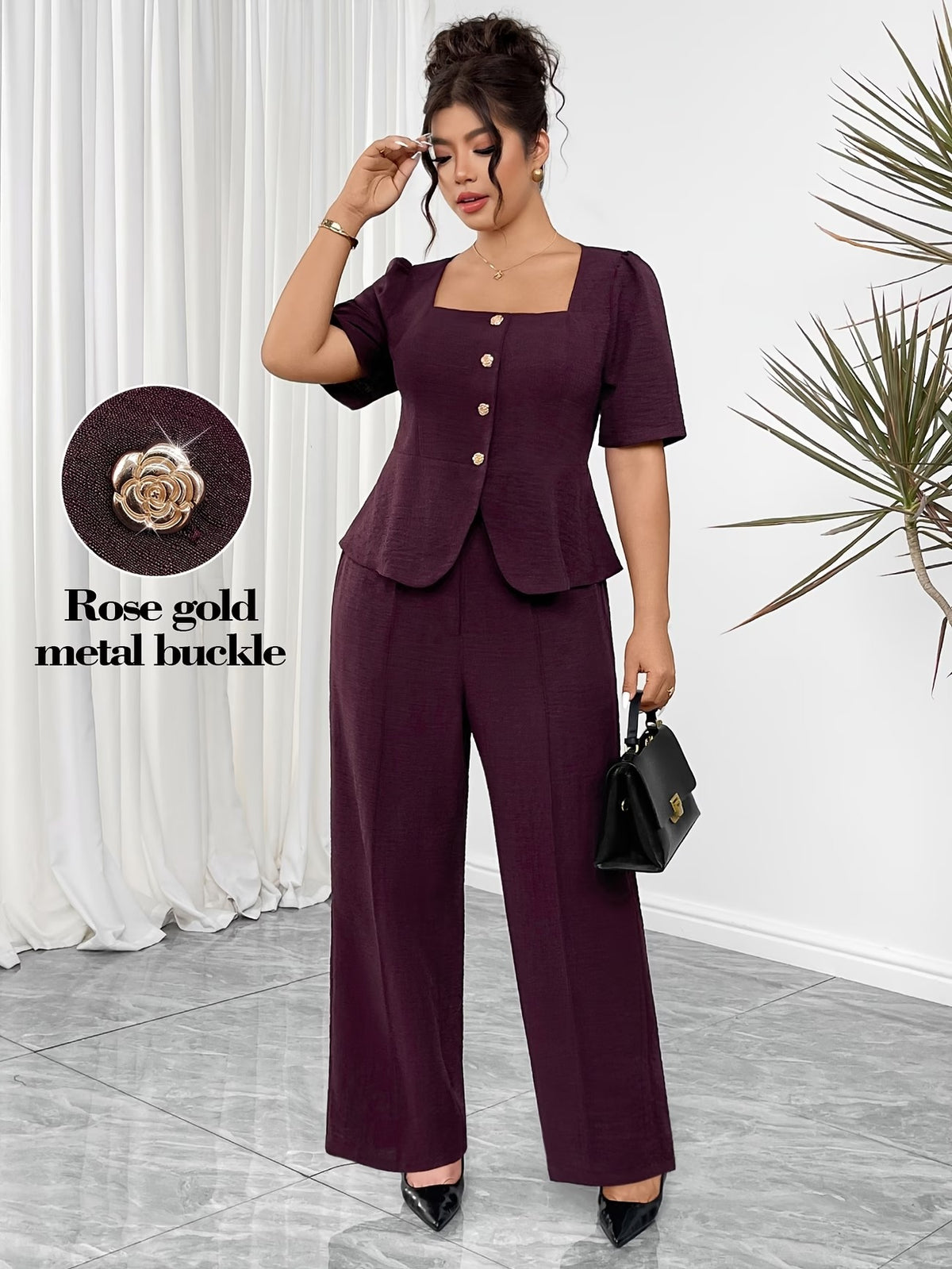 RoseAura Plus Size Co-Ord Set