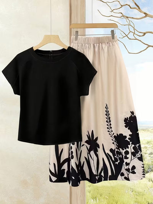 Vintage Bloom Vacation Skirt Set