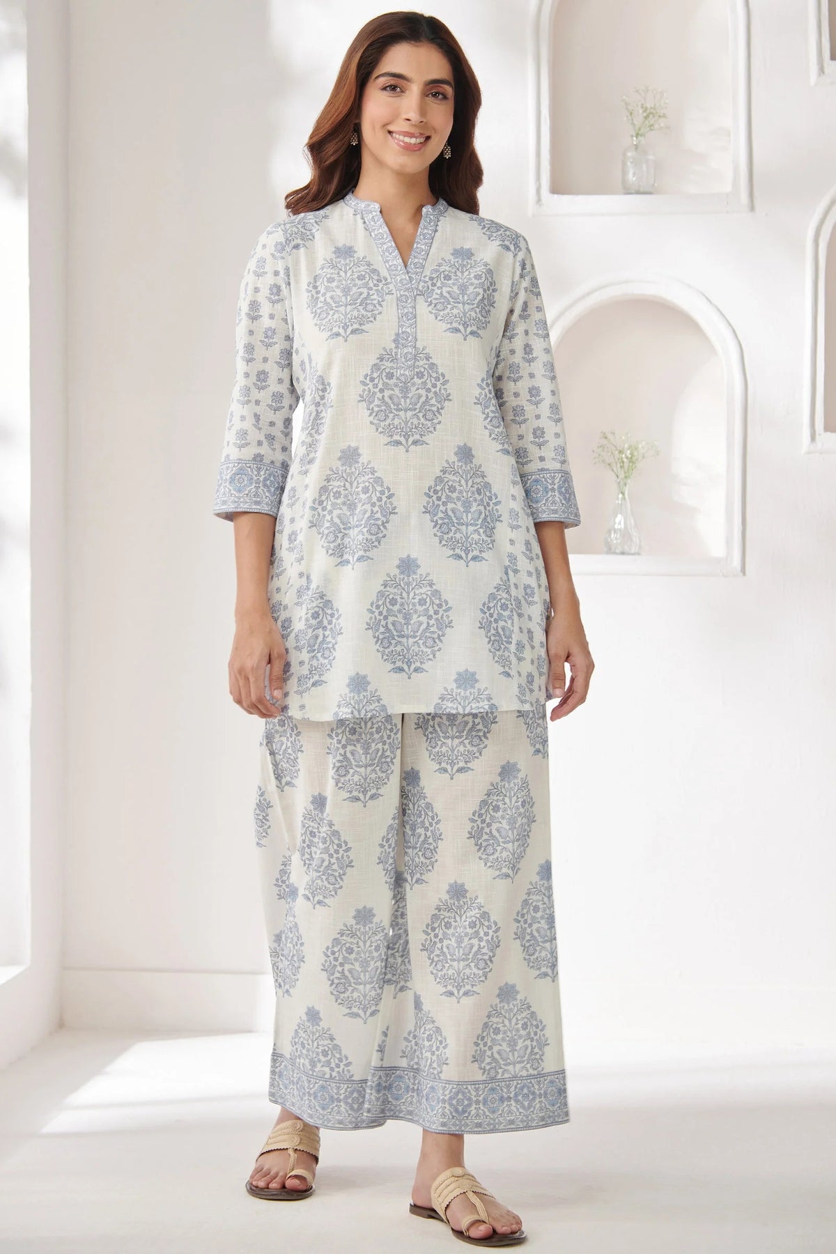 Women's Elegant Kurta Palazzo Co-Ord Set