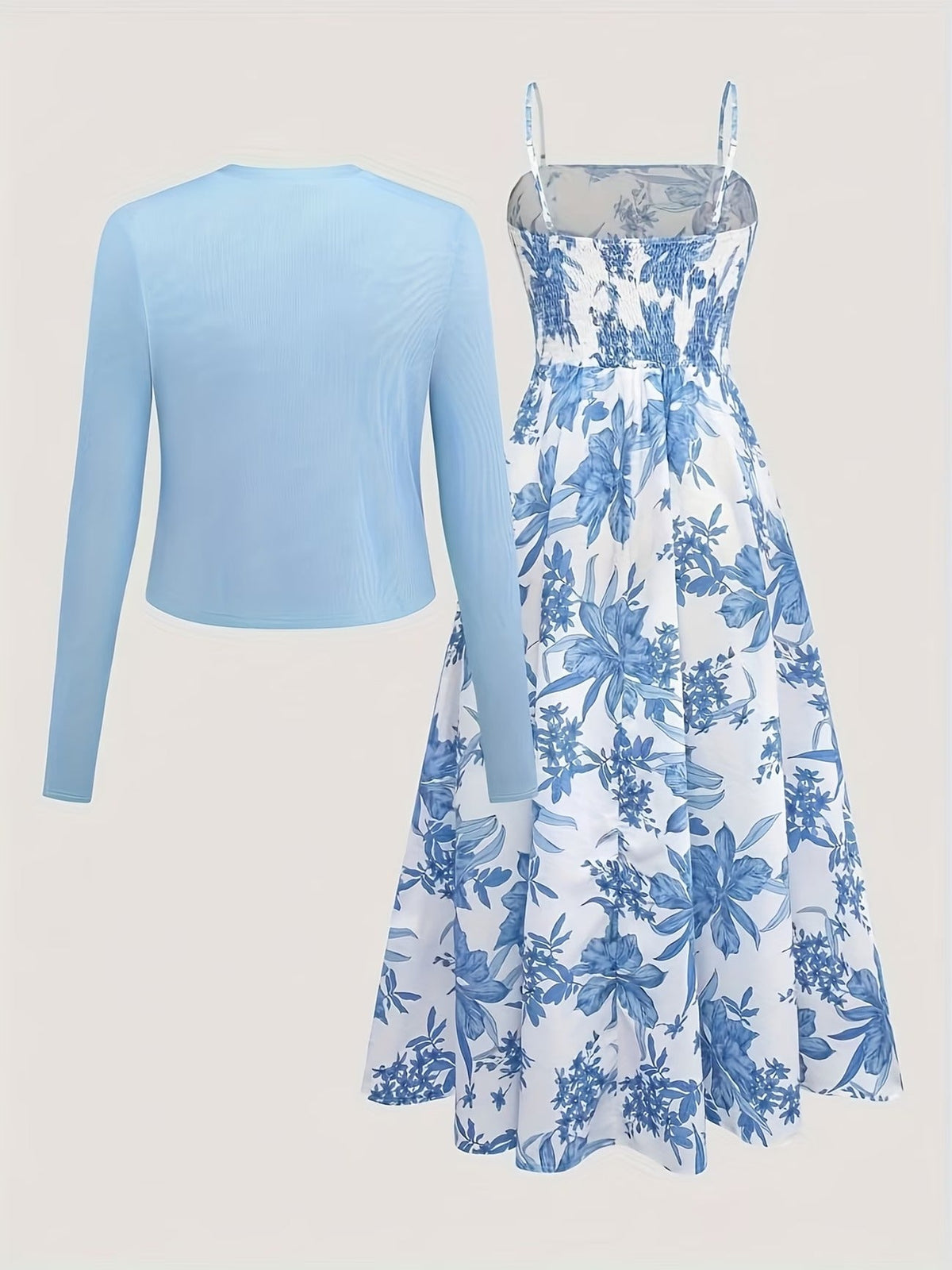Long Sleeve Round Neck Top with Belt Bow Detail & Matching Skirt | Stylish Spring/Summer Party & Occasion Wear for Women