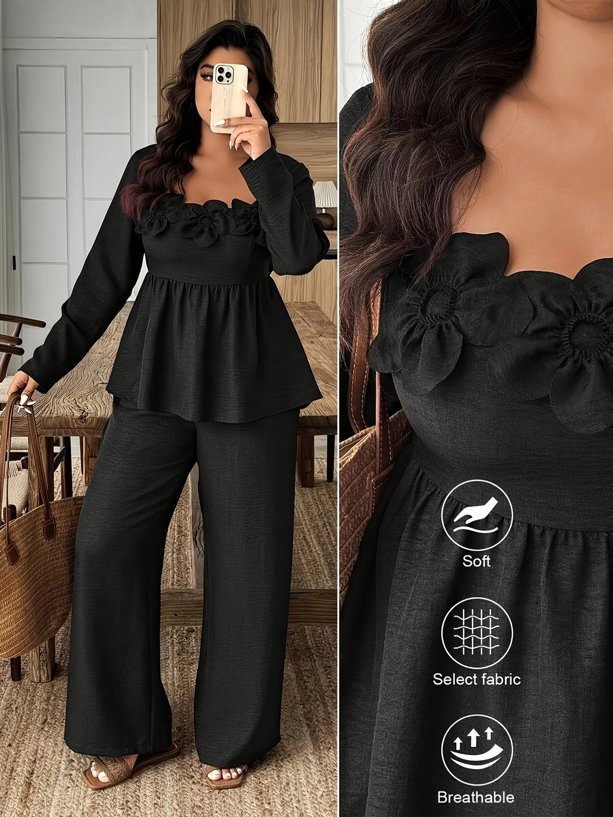 Elegant Floral Ruffle Co-Ord Set