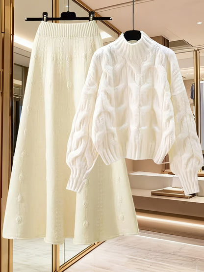 Elegant Sweater & Skirt Two-Piece Set