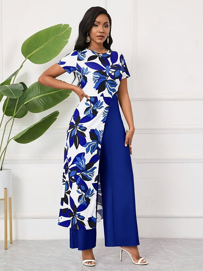 Chic Floral Zip-Front Jumpsuit – Stylish Spring & Summer Party Wear for Women