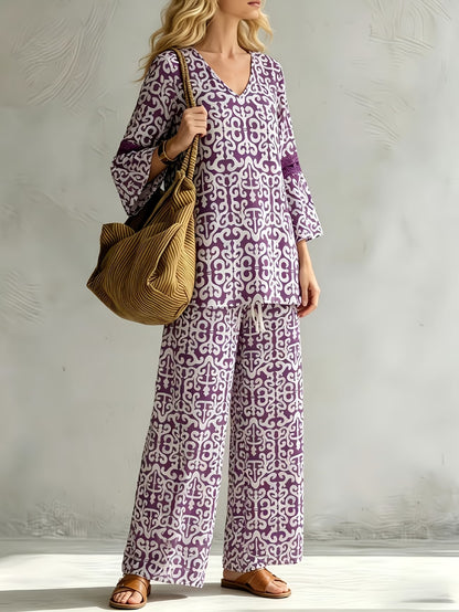 Geometric Luxe Lounge Co-Ord Set