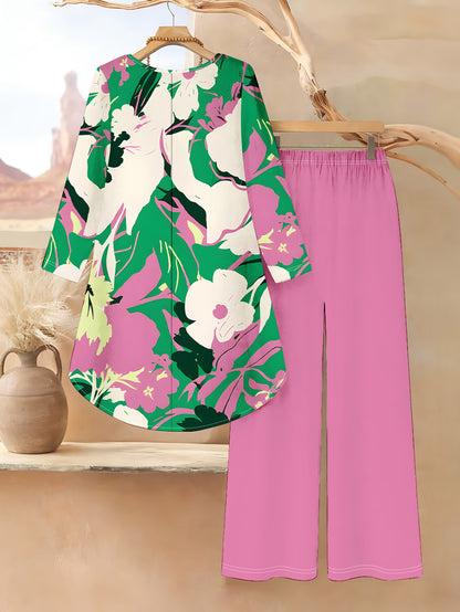 Floral Elegance Long Sleeve Co-Ord Set
