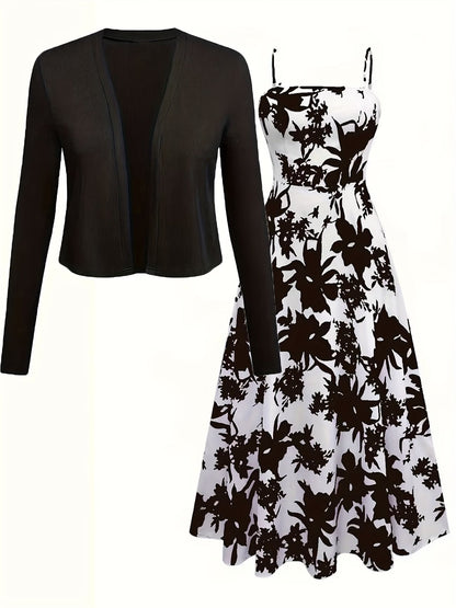 Women Elegant Top & Skirt Two-Piece Set