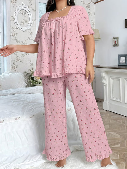 Chic Bow Print Lounge Co-Ord Set