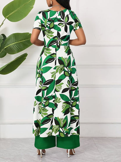 Chic Floral Zip-Front Jumpsuit – Stylish Spring & Summer Party Wear for Women