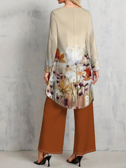 Floral Elegance Long Sleeve Co-Ord Set