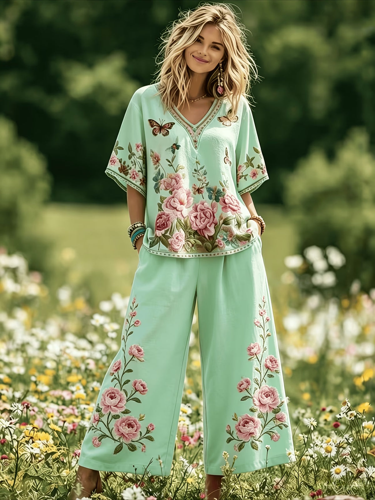 RoseAura Butterfly Lounge Set