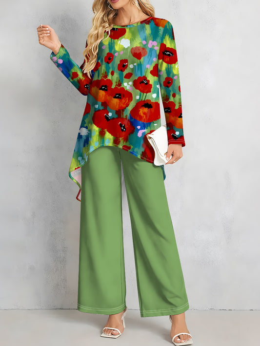 Floral Elegance Long Sleeve Co-Ord Set