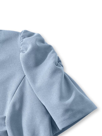 Women's Elegant V-Neck Ruffle Midi Dress with Waist Belt