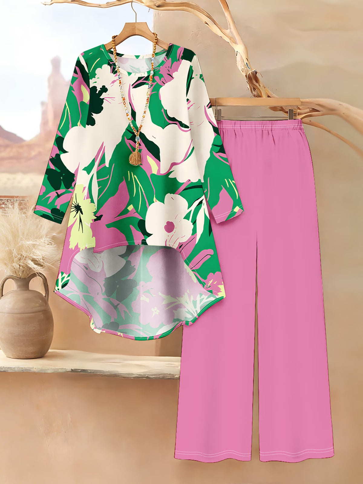 Floral Elegance Long Sleeve Co-Ord Set