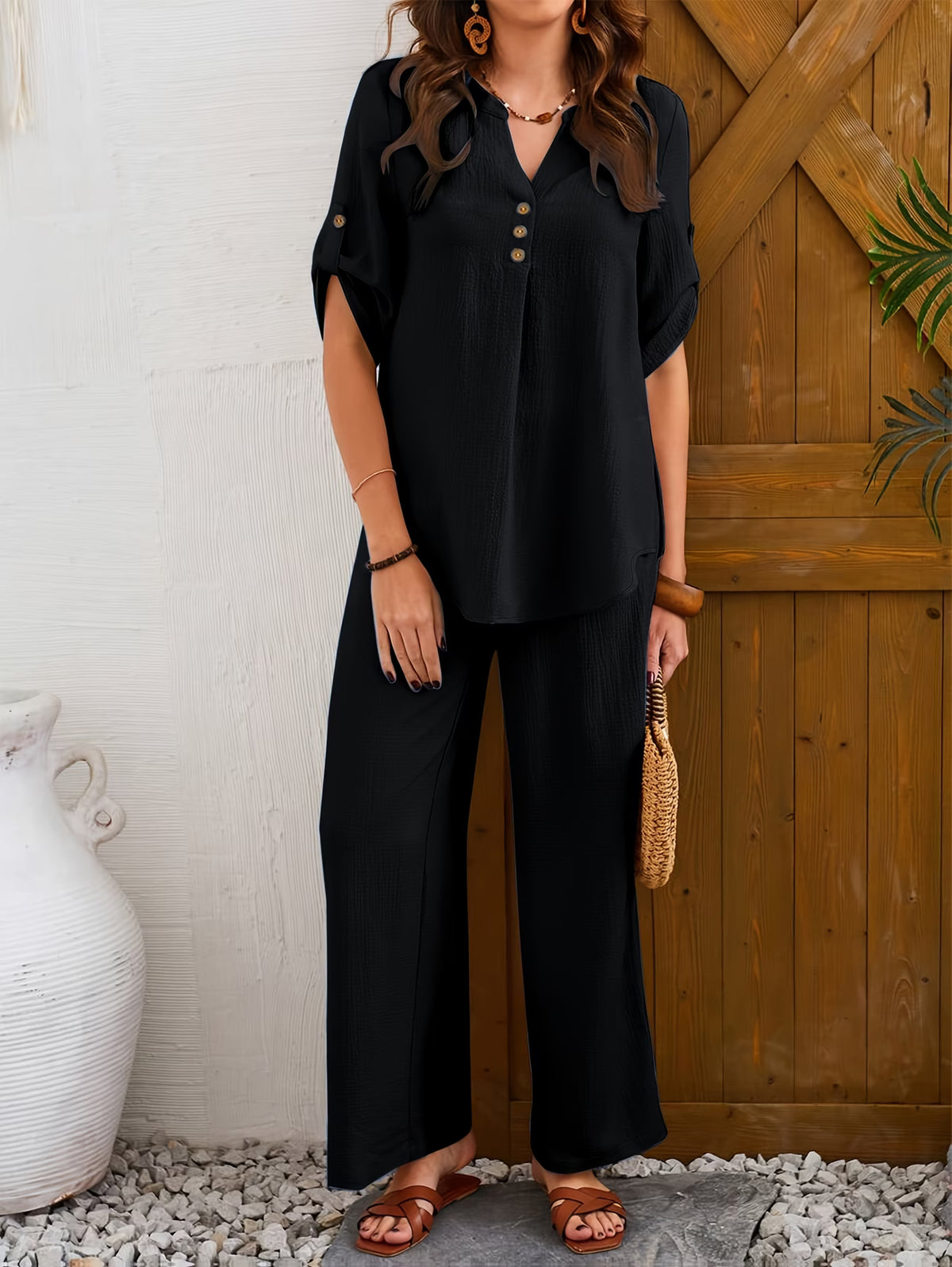 Elegant Wide-Leg Co-Ord Set