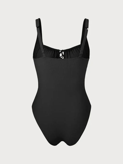 Curve-Flattering Retro Stripe Swimsuit  Bikini - High Waisted Set