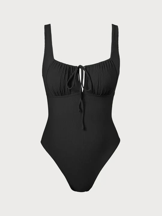 Curve-Flattering Retro Stripe Swimsuit  Bikini - High Waisted Set