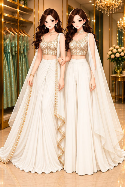 Women’s Embroidered Lehenga Choli with Dupatta Set