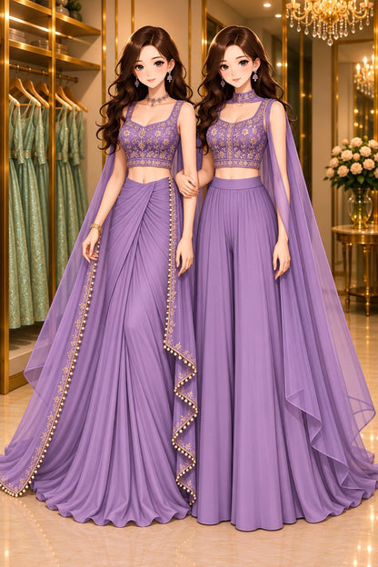 Women’s Embroidered Lehenga Choli with Dupatta Set