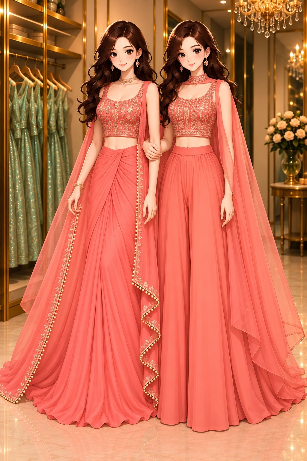 Women’s Embroidered Lehenga Choli with Dupatta Set
