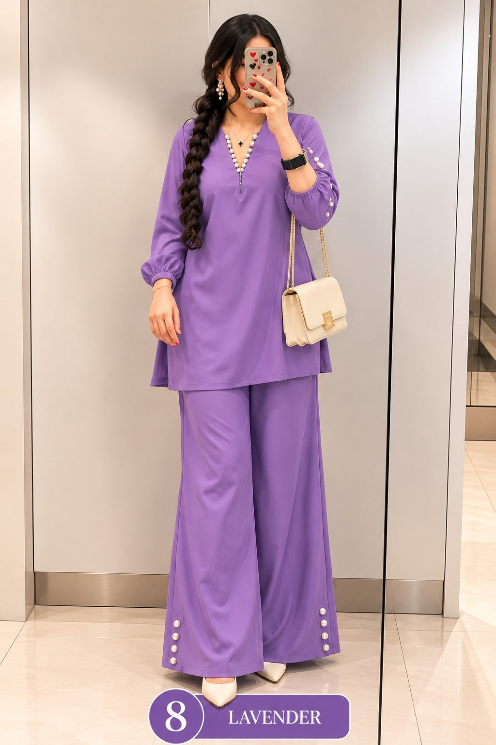 Women’s Solid Top & Wide-Leg Pants Set