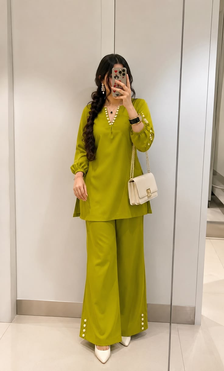 Women’s Solid Top & Wide-Leg Pants Set