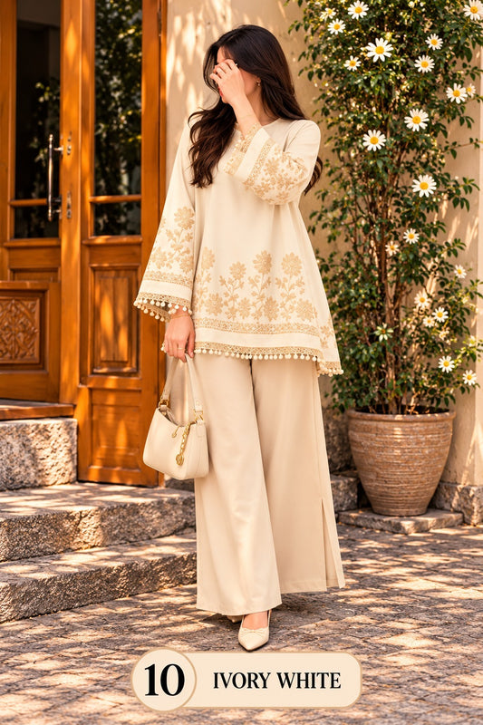 Women’s Embroidered Kurta Palazzo Set