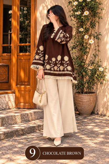 Women’s Embroidered Kurta Palazzo Set