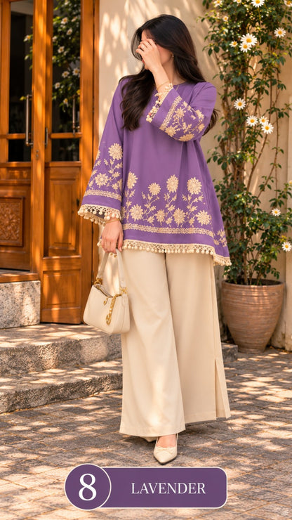 Women’s Embroidered Kurta Palazzo Set