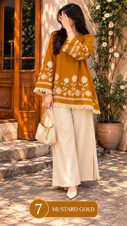 Women’s Embroidered Kurta Palazzo Set