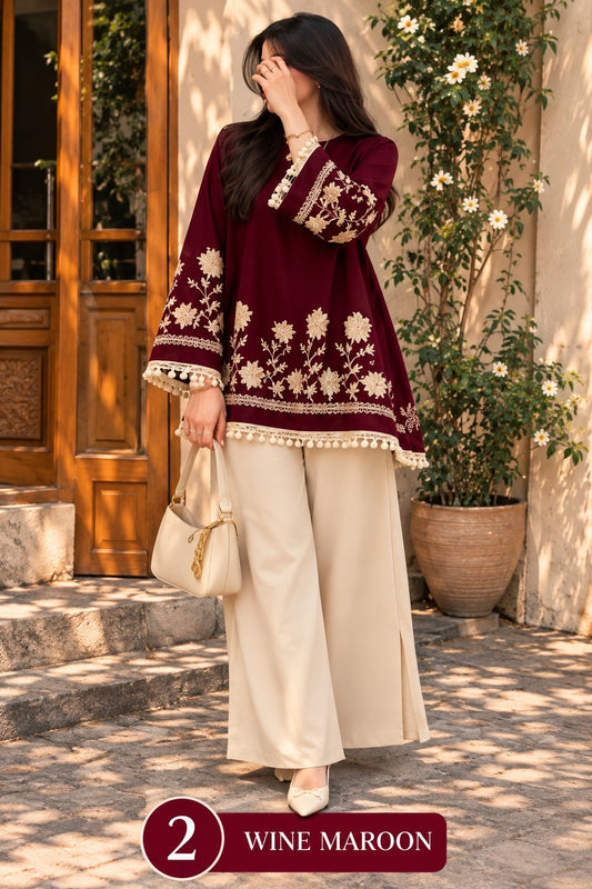 Women’s Embroidered Kurta Palazzo Set