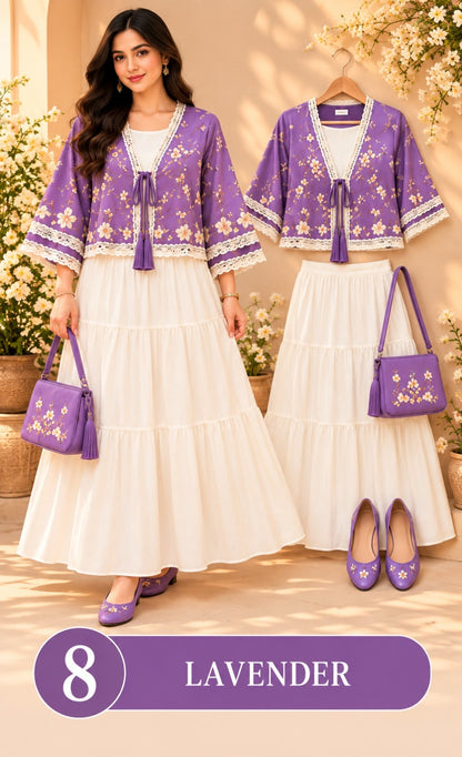 Women’s Floral Embroidered Tiered Dress