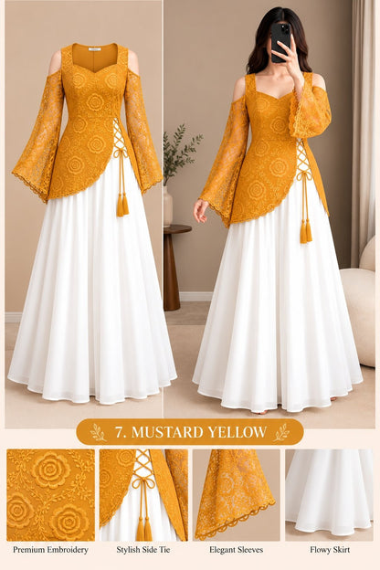 Women’s Embroidered Flared Dress Set